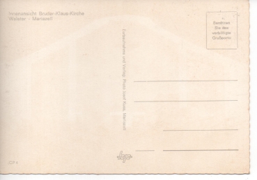 Ansichtskarte Walster - Mariazell, Innenansicht Bruder-Klaus-Kirche